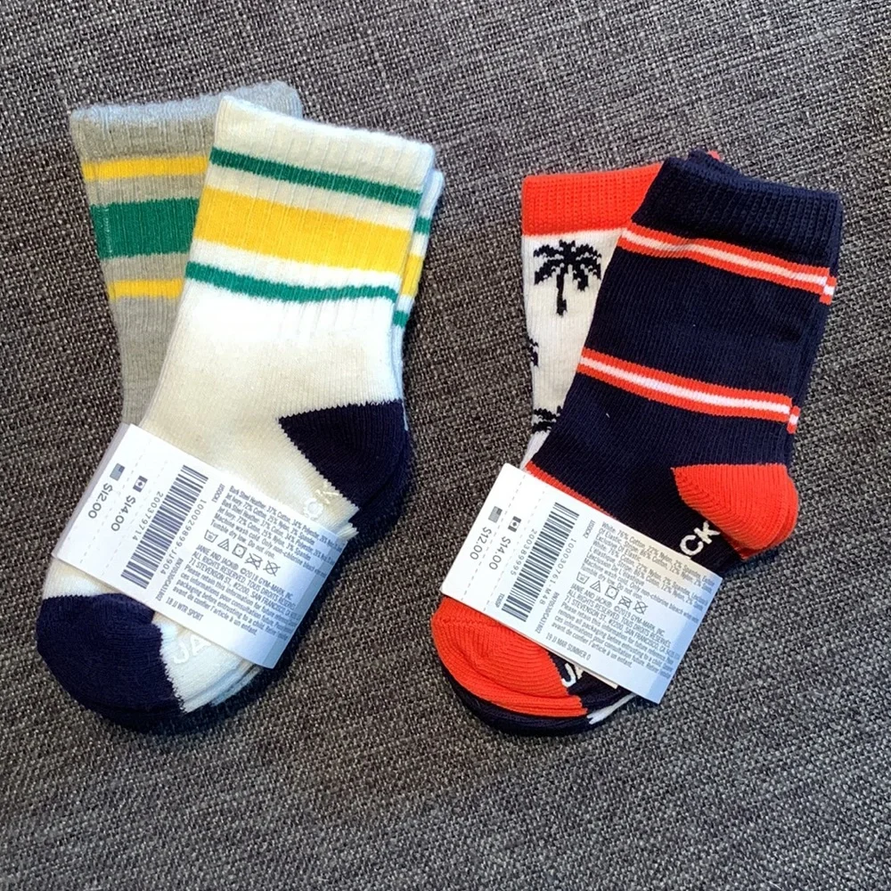 Janie and Jack Baby Boy Bundle 4 Pair of Socks